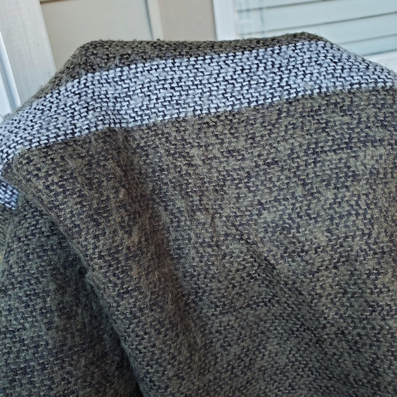 ZARA Blanket Scarf Stripe Dark Green - Picture 2 of 5